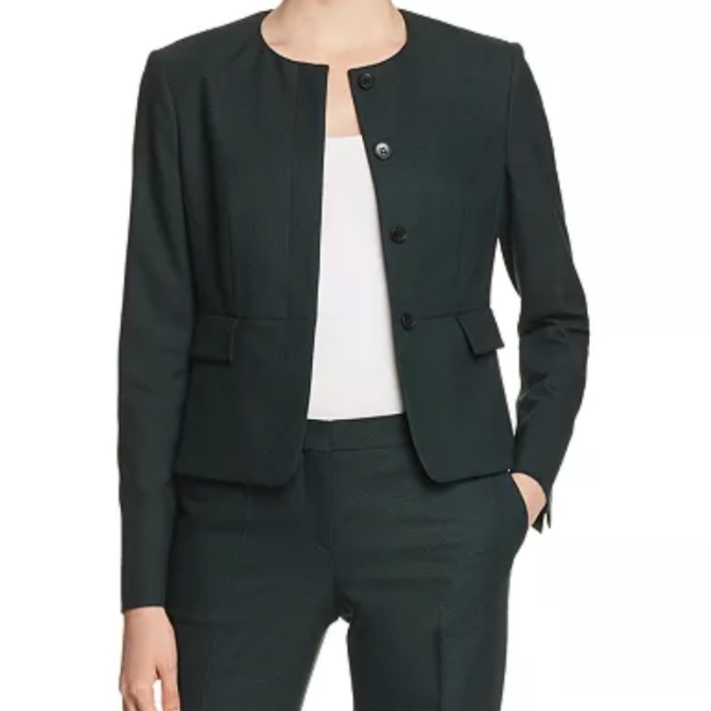 HUGO BOSS Hunter Green Tweed Blazer Size 6